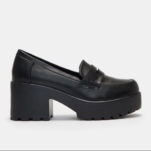vegan leather platform loafers from koi footwear “vigo classic chunky shoes” UK7